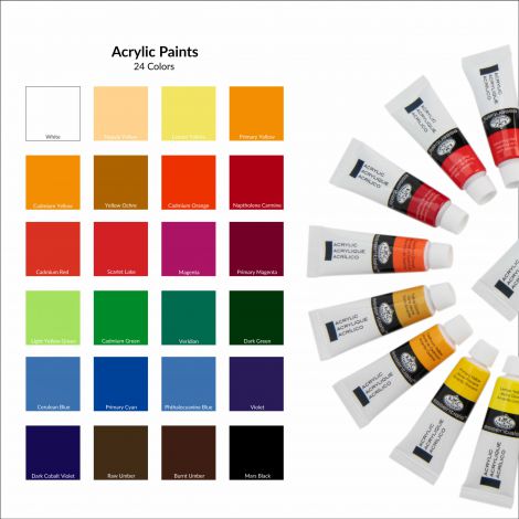 Farby akrylowe R&L Essentials, 24 kolory x 12ml - 2